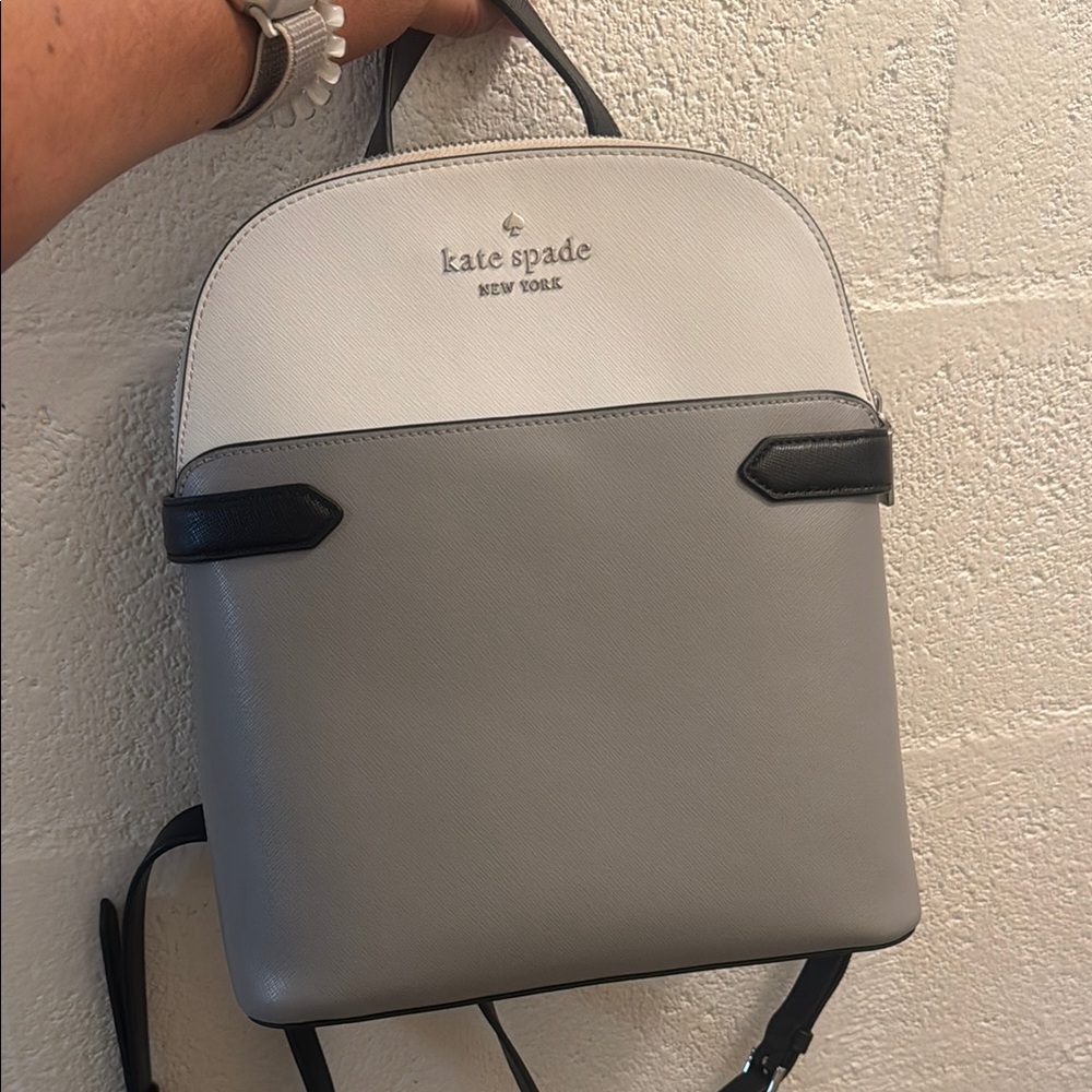 Kate Spade Gray and White Backpack